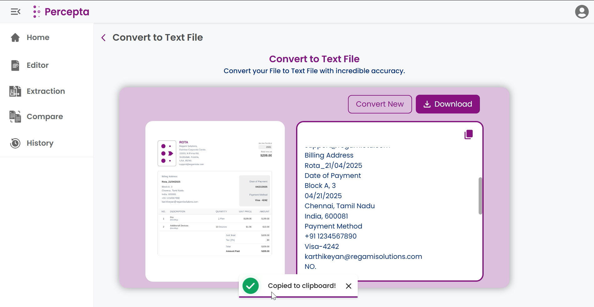Copy Text